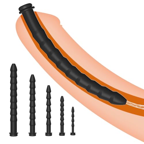 Penis Plug Set with 5 Sizes Soft Silicone Urethral Sounds for Men Flexible Urethral Dilator Kit and Sounding Rods for Beginners Comfortable Urethra Trainer DYJCSN (5-Piece Set)