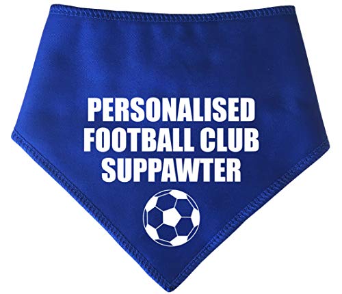 Spoilt Rotten Pets S3 Blue Any Team Football Suppawter Personalised Any Local or Premier Team etc Dog Bandana (Size 3 Medium Dogs Labrador & Staffies)