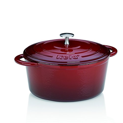 kela 11948 Asador con tapa, Hierro fundido, Revestimiento esmaltado, Mantiene el calor, Apto...