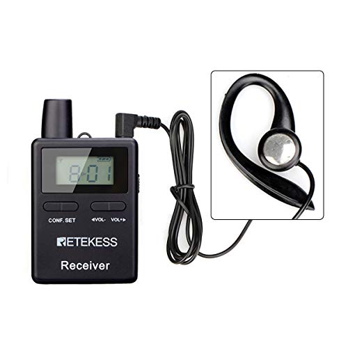 Retekess TT109 Sistema de Guia Turística Inalámbrico, Sistema de Traducción para Iglesia, Interpretación, Entrenamiento, Corte, Largo Alcance, 2.4GHz, Sonido Claro, 1 Transmisor y 10 Receptores miniatura 5