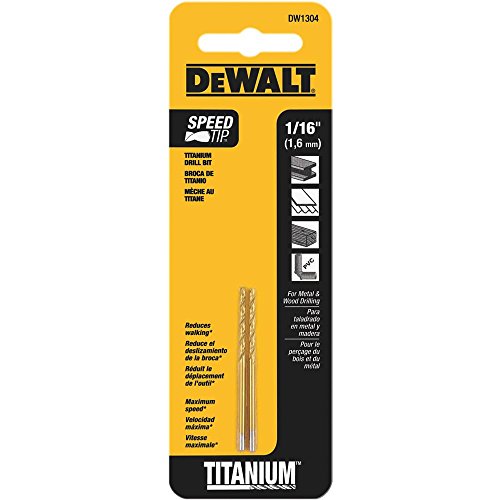 DEWALT DW1304 1/16-Inch Titanium Nitride Split Point Twist Drill Bit Gold