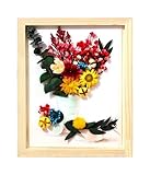 CHUANGOU Natürliche getrocknete Blumen mit Rahmen, geeignet für handgemachte, DIY natürliche getrocknete Blumen Kit