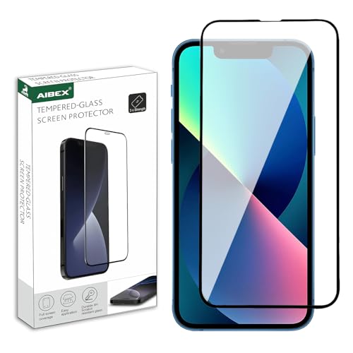 Image of AIBEX Tempered Glass for Apple iPhone 13 / Apple iPhone 13 Pro /Apple iPhone 14 / Apple iPhone 16E| 9H Hardness | Anti-Glare & Anti-Fingerprint | Water Resistant | Edge-to-Edge Full Screen Protector