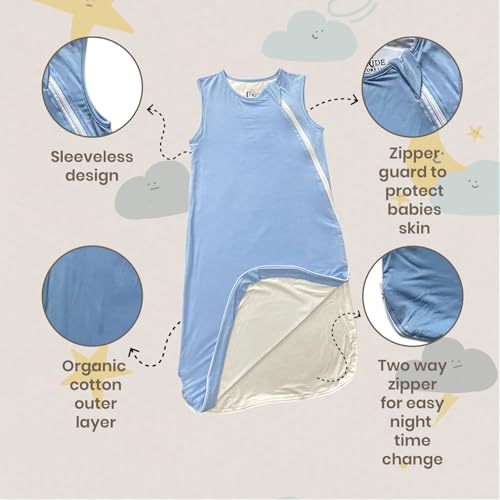 Pride Baby Sleep Sack 0-6 Months – Cotton Wearables for Babies 0-18 Months, Newborn Toddler Sleeping Sack (Blue, Large)