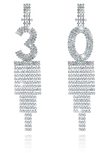 Ieda 30th Birthday Earrings with Long Tassel for Decorations