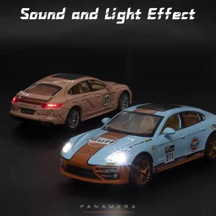 Image of Invite Enterprise Compatible for 1:24 Porsche Panamera Toy Car Model, Diecast Collectible Pull Back Model Car with Sound and Light, Toy Gift Vehicles for Adults Kids Boys Girls【Pink】