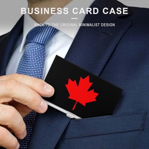 Canada Flag Business Card Holder Slim Credit Case Pocket Name Case Wallet for Men Women3