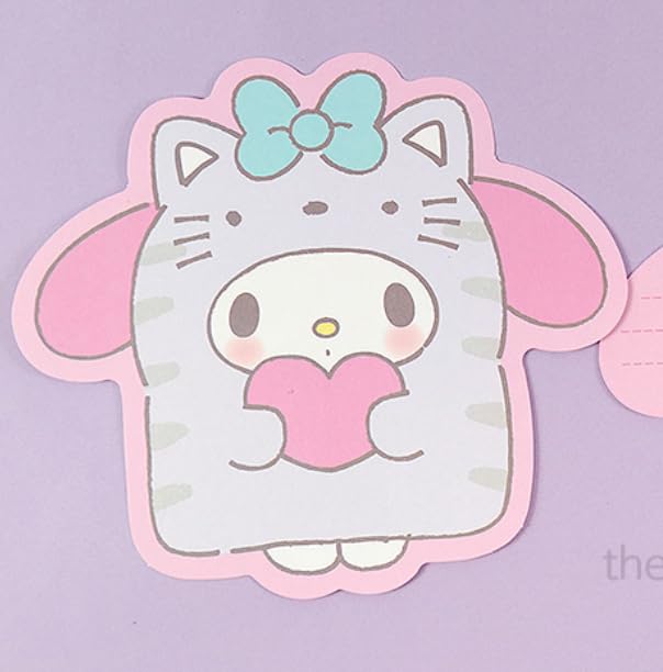 Image of My Melody All Occasion Cards Set Officially Licensed with Envelopes - 4 Sheets, 2 Envelopes, 2 Seal Stickers