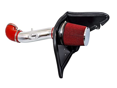 Cold Air Intake System with Heat Shield Kit + Filter Combo RED Compatible For 12-15 Chevy Camaro V6 3.6L