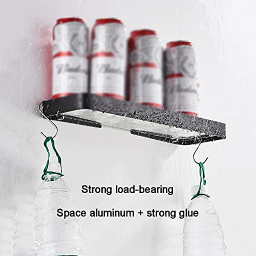 Estante de vidrio para baño con herrajes negros de diseño 6