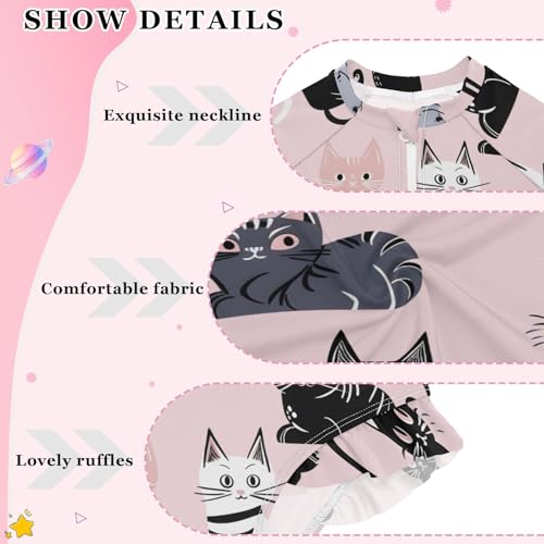 Image of Girls One Piece Swimsuits Long Sleeve Swimsuit Zipper Bathing Suits Swimwear