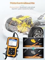 ANCEL AD410 Enhanced Auto OBD2 Diagnosegerät, OBDII/EOBD Diagnose Fehlerspeicher Auslesen, 8 Sprachen DTC KFZ Diagnosegerät für nach 2002 Alle Fahrzeuge (Schwarz/Gelb) – Ansicht 3