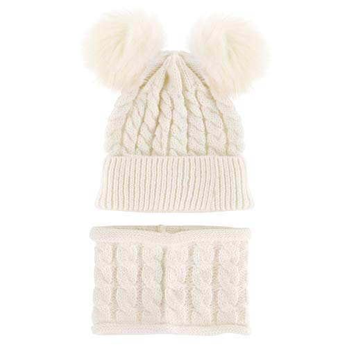 Oenbopo 1240875-AM84UK-CYOJA 2Pcs Infant Toddler Kids Baby Winter Warm Knit Hat Beanie Cap & Neck Warmer Circle Loop Scarf cover