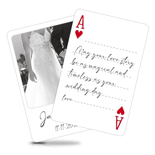 TDXHHW Carte da gioco personalizzate del libro degli ospiti, Idea personalizzata del libro di nozze fotografico, Carte da gioco vuote, Libro degli ospiti di nozze moderno, Regali di addio al nubilato,