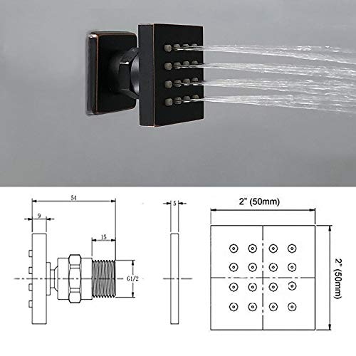 Ayivg 12 Inch Wall Mount Rainfall Shower Faucet System With 6 Pcs Body Jet Mixer Set, Oil Rubbed Bronze Finish #TOP1