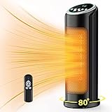🔥【Control Remoto y Temporizador de 12 Horas】El LEVEWAN calefactor de torre silencioso admite el control remoto de los modos de calefacción, la temperatura precisa, el temporizador que brinda más de 7 pies de calor y su oscilación de 80° distribuye el calor en un área más amplia. El conveniente temporizador de programa le permite seleccionar de 1 hora a 12 horas, puede dormir calentito toda la noche.