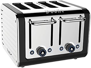 Dualit 46555 4-Slice Design Series Toaster, Black and Steel