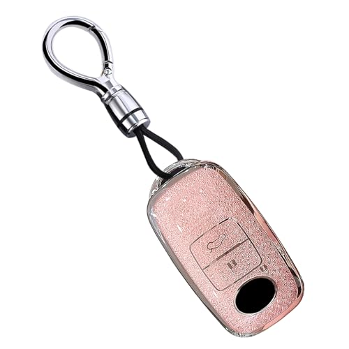 ダイハツ向けの キーケース キーホルダー キー保護 トヨタ ヤリスクロス hybrid ダイハツ 新型タント カスタム ルーミー トール等に適用 高級 TPU キラキラ光る 落ちにく 傷 防止 オシャレ ピンク