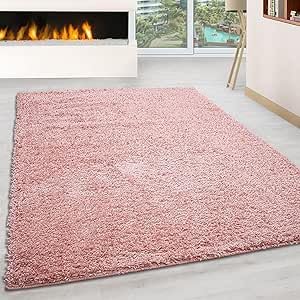 Rugstore shop ltd SHAGGY RUG 35MM / 3.5cm Modern Rugs Living Room Extra Large Small Medium Rectangular Size Soft Touch Thick Pile Living Room Area Rugs Non Shedding (Rose Pink, 200 x 290 cm)