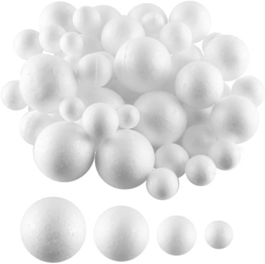 White Foam Balls Styrofoam Balls for DIY Art Craft Christmas Party