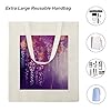 VstaDank Abstract Purple Weeping Flower1 Canvas Tote Bag with Handles Extremely Sturdy Reusable Shopping Bag Lightweight Foldable Cotton Cloth Grocery Bags Magic Aesthetic Tote Bag for Women Travel #5