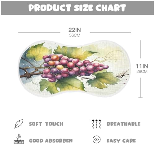 J JOYSAY Grape Branch Beige Baby Burp Cloths for Boys Girls Large 22''x11'' Cotton 4 Layer Neutral Burp Clothes for Boy Spit Up one sizex22