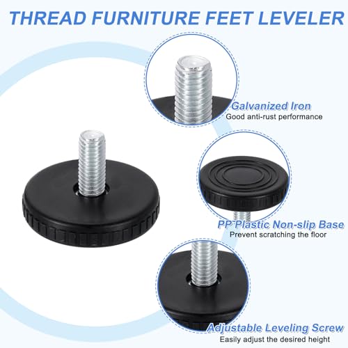 Nivelación de deslizamiento de muebles M8: patas ajustables negras de 40x18 mm 4