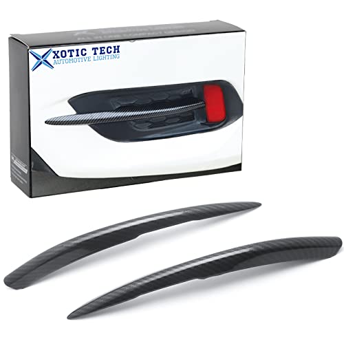 Xotic Tech Rear Fog Bumper Reflector Insert Cover Trim Carbon Fiber Pattern, Compatible with Honda Civic 10th Gen Sedan