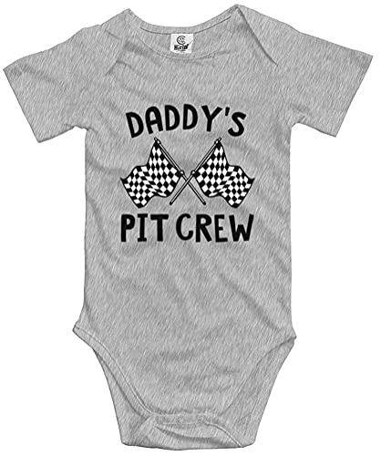 Image of Poemsimai Daddy's Pit Crew Novelty Baby Clothes Funny Car Race Short Sleeve Bodysuit Unisex