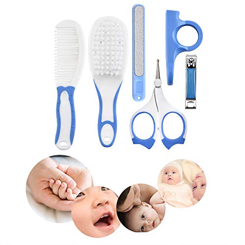 Mingzhe Baby Healthcare and Grooming Kit 6 PCS Escova de Cabelo Pente Lixa de Unhas Tesoura Conjunto