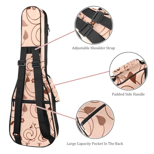 JRHEJTHH Housse imperméable pour ukulélé en tissu Oxford durable et élégant avec sac de rangement Motif fleurs et papillons Marron, Multicolore., 25.9x9x3.1in/66x23x8cm, Moderne - Les Beatles, Paul McCartney, John Lennon, RIngo Starr, George Harrison JRHEJTHH Housse imperméable pour ukulélé en tissu Oxford durable et élégant avec sac de rangement Motif fleurs et papillons Marron, Multicolore., 25.9x9x3.1in/66x23x8cm, Moderne – Image 4