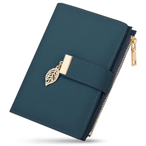 JUYANO Porte Monnaie Femme, Petit Portefeuille Femme avec Blocage RFID Protege Passeport Porte Feuilles pour Femme avec 16 Fentes pour Cartes et Pochette à Fermeture...