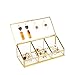 Feyarl Gold Glass Box Makeup Cosmetic Cotton Pads Box Jewelry Trinket Glass Box Flip Ring Earring Studding Necklace Box Clear Decorative Box Beauty Display