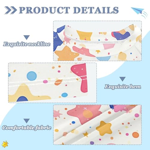 Cartoon Confetti Colorful Dots Stars Kids Bathing Suit UV Protection Football Sports Shirt Swimwear Beach Tops 3T3