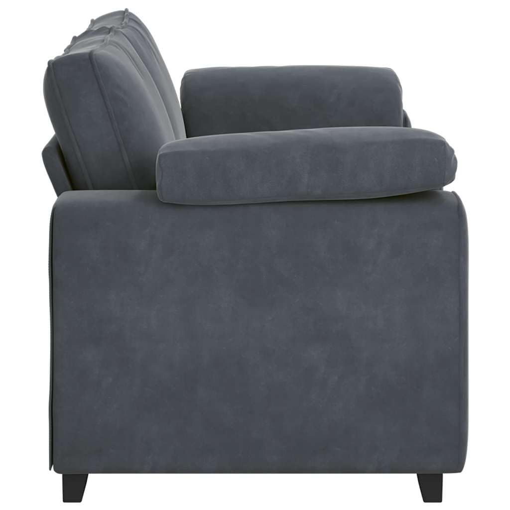 Canapé 2 Places, Causeuse de Salon Fauteuil Sofa 2 Places Causeuse Gris foncé 180 x 77 x 82 cm Velours