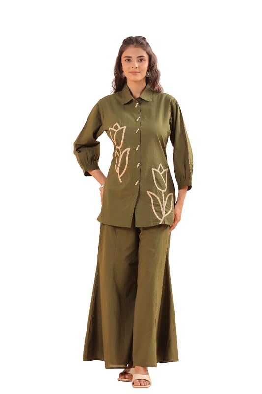 jisora Women's Green Printed Cotton Co-ord Set-picture-33