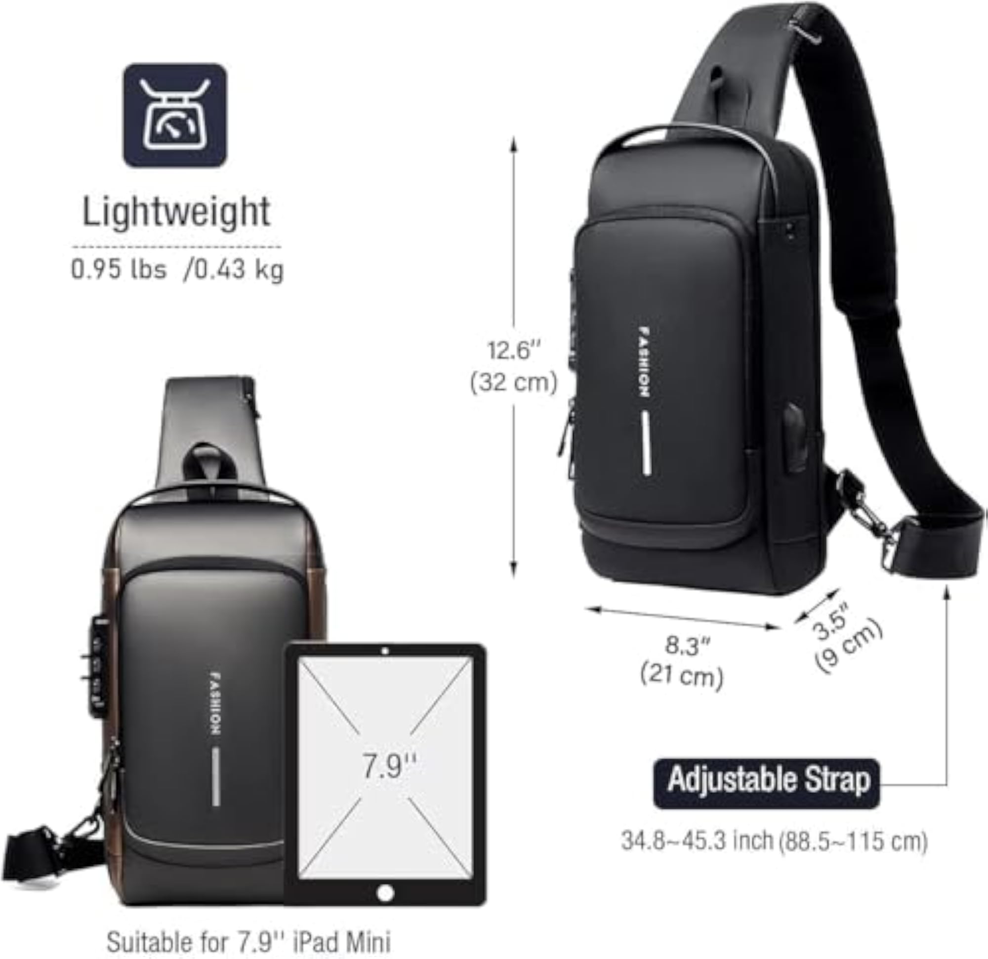 Anti-Theft Travel Backpack with USB Charging Port