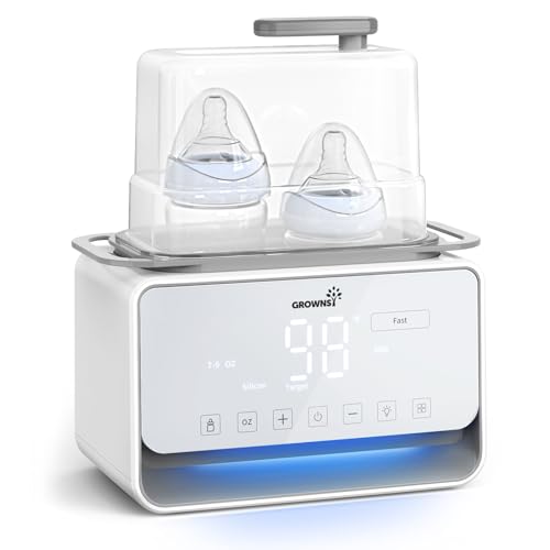Image of GROWSNY Fast Baby Bottle Warmer, 12-in-1 Milk Warmer With Steam and Water Bath Warming Modes for Breastmilk &Formula, With Thaw, Food Heating, Steri-lize, Egg Boil Function, Fits Most Types of Bottles