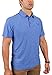 Urban Fox Men's Golf Shirts for Men | Short Sleeve Performance Polo Shirts for Men | Heather Dry Fit | Moisture Wicking | Blue X-Large