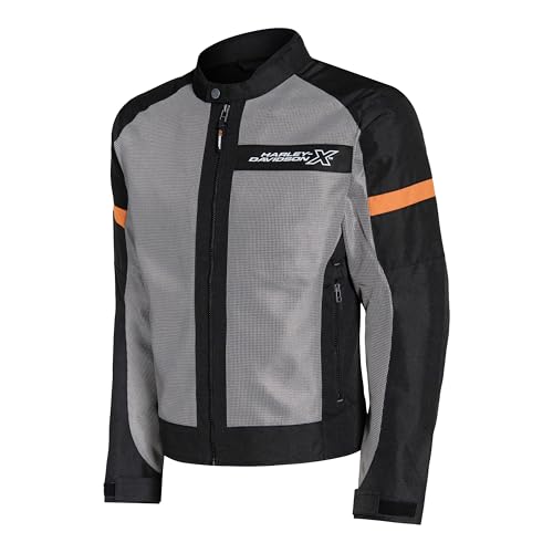Image of HARLEY-DAVIDSON X UrbanX Edge Riding Jacket for Men | 100% Polyester with Breathable Mesh Lining | Protector Compartments for Elbow, Shoulder & Back | Comfortable & Stylish Motorcycle Jacket