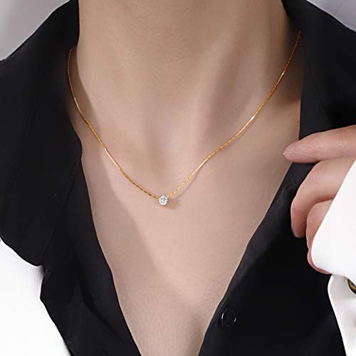 Collar de Oro 18K Chapado para Mujer con Circonitas
