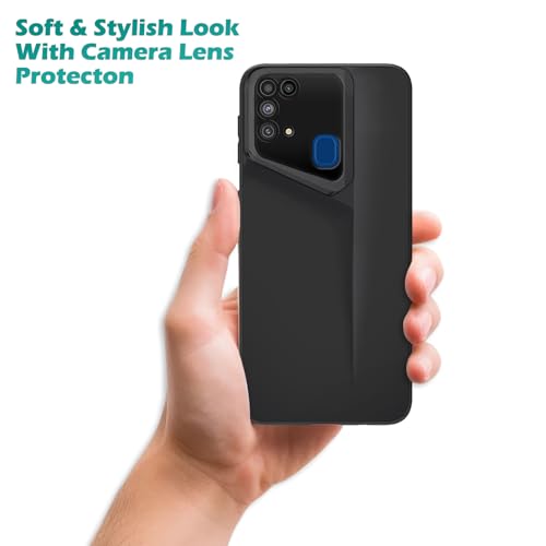 Image of Amazon Brand - Solimo Ultra-Thin Blade Runner Series Matte Finished Camera Protection Soft Back Cover for Samsung Galaxy M31 Prime / M31 / F41 - Black