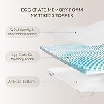 BALLAD 3 Inch Egg Crate Memory Foam Mattress Topper for Back Pain Relief, Soft Mattress Pad, Bed Topper with Cooling Cover, Non-Slip, CertiPUR-US & Oeko-Tex Certified (Queen)