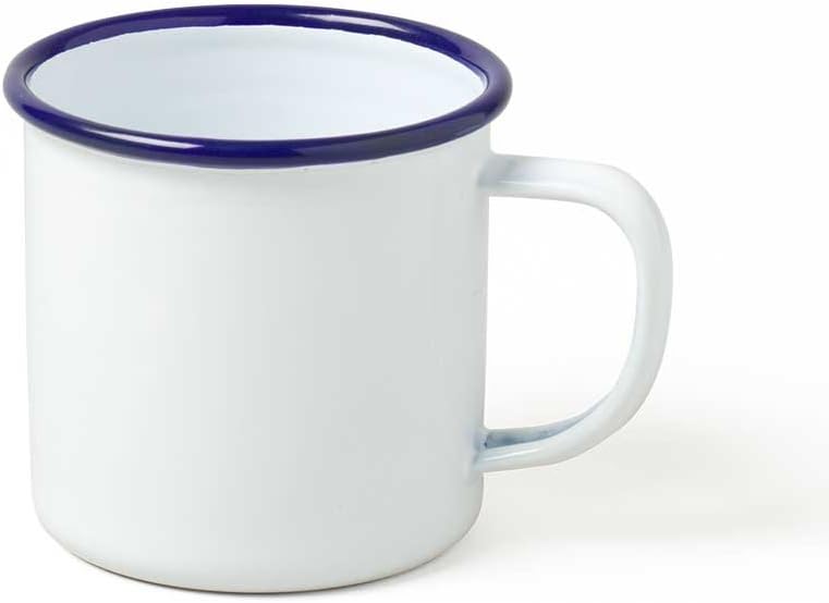 Falcon Enamelware Mug - White and Blue