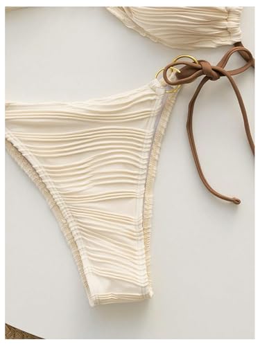 Verdusa Women's 2 Piece Textured String Bikini Set Tie Back High Cut Swimsuit Bathing Suit4