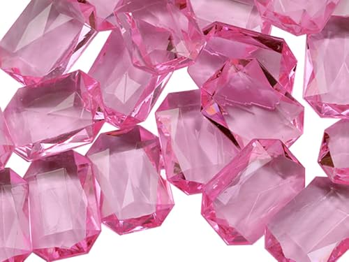 Allstarco 25x18mm (1x23/32") Pink Octagon Acrylic Pirate Treasure Gems