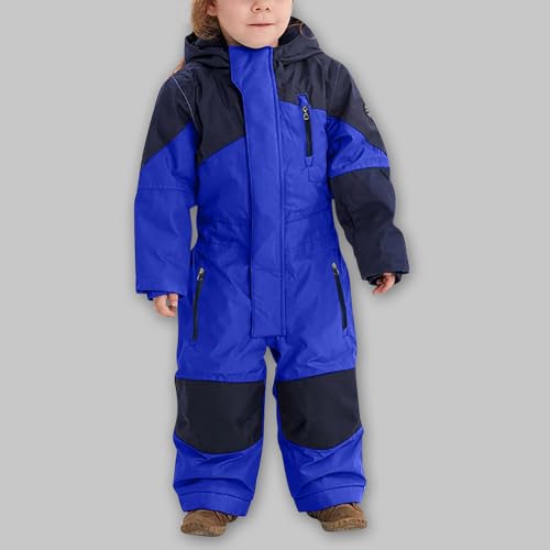 hlysgo Kids Snow Suit Girls Boys Waterproof Insulated Snowsuits Outdoor Snowboarding Overalls One Piece Ski Suit 1-14 Years2
