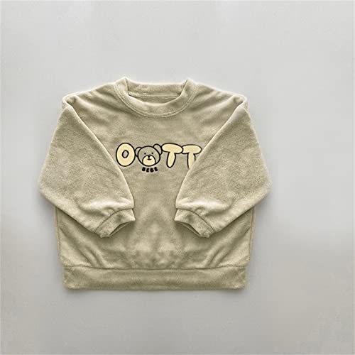 Moletom com capuz para bebês recém-nascidos, meninas, manga comprida, cor lisa, urso, gola redonda,