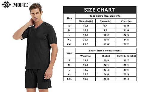 Men's Pajama Set Sleepwear Short Sleeve T-Shirt Shorts Lightweight Soft Summer Casual T-Shirt Shorts 2 Piece Set Black 2Xl #TOP6