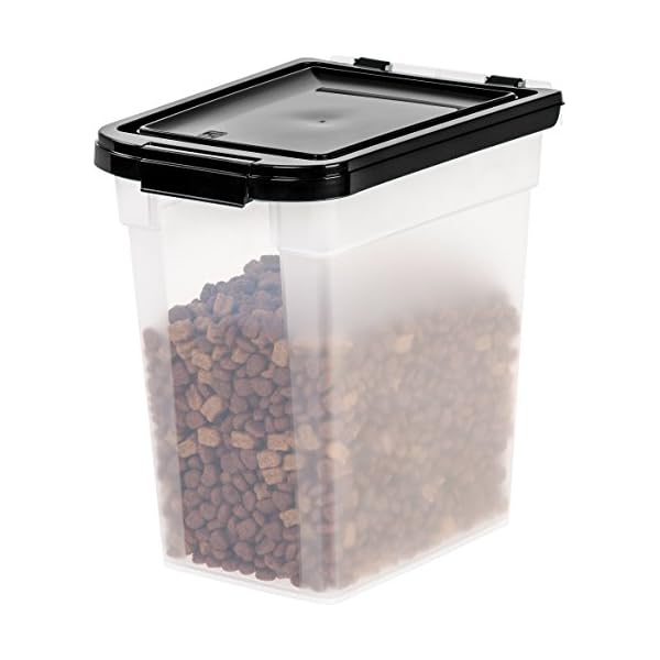 IRIS USA 10 Lbs / 12.75 Qt WeatherPro Airtight Pet Food Storage Container, for Dog Cat Bird and Other Pet Food Storage Bin, Keep Pests Out, Keep Fresh, Translucent Body, BPA Free, Clear/Black IRIS USA 10 Lbs / 12.75 Qt WeatherPro Airtight Pet Food Storage Container, for Dog Cat Bird and Other Pet Food Storage Bin, Keep Pests Out, Keep Fresh, Translucent Body, BPA Free, Clear/Black